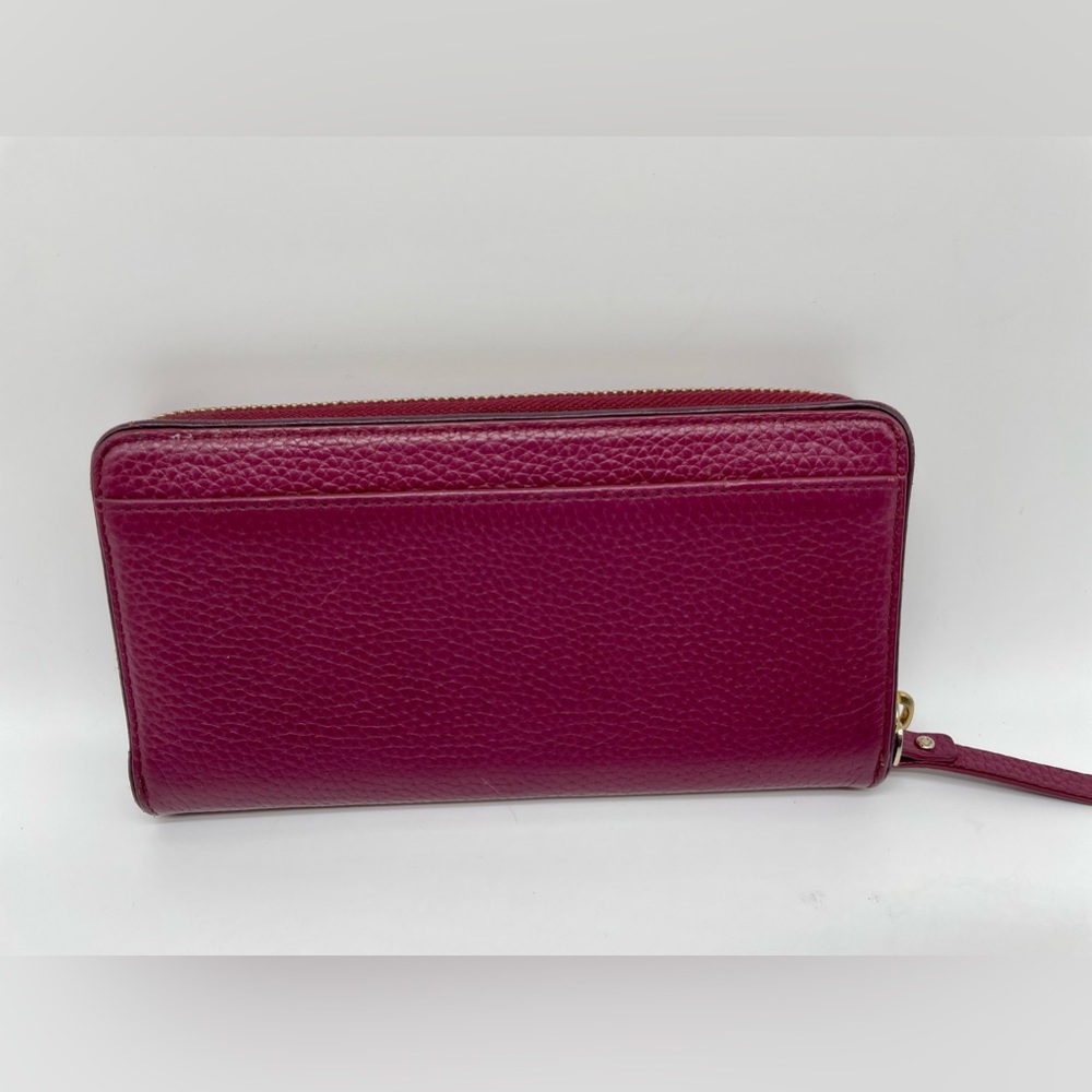 Kate Spade Leather Neda Wallet in Plum/ Burgundy Purple Red with Tassel - Picture 2 of 4